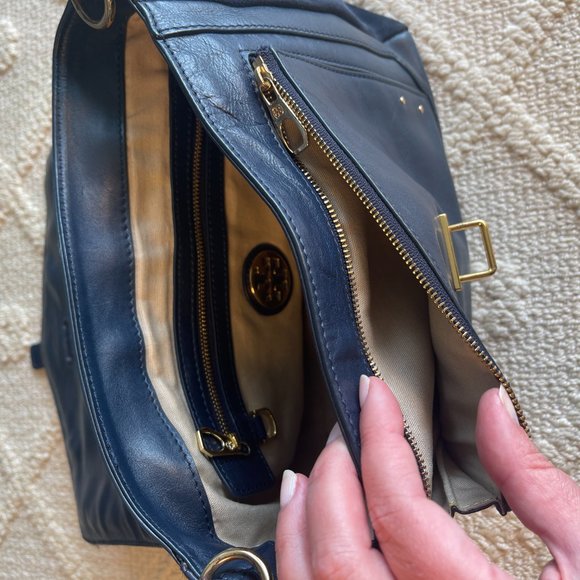 Tory Burch Medium Navy Satchel - Picture 11 of 15